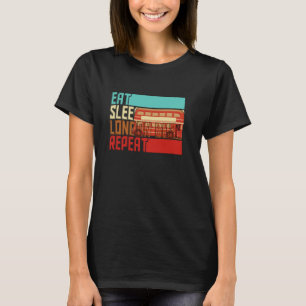 Vintage Eat Sleep Repeat London Bus T-Shirt