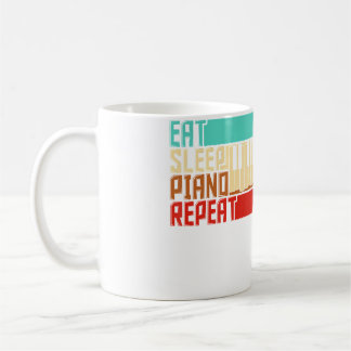 Vintage Eat Sleep Repeat Piano Coffee Mug