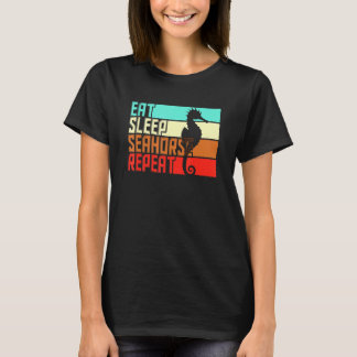 Vintage Eat Sleep Repeat Seahorse T-Shirt