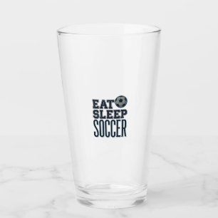 Vintage Eat Sleep Soccer Shirt Design (2)_1 Glass
