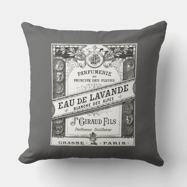 Vintage Eau de Lavande Advertisment Cushion (Front)