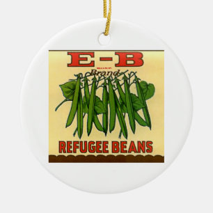 Vintage EB Brand Refugee Green Beans Ceramic Tree Decoration