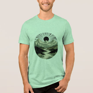 Vintage Eco-Minimalist Mountain Tri-Blend Shirt