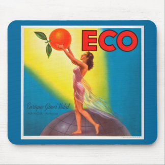 Vintage Eco Orange Label Mouse Mat