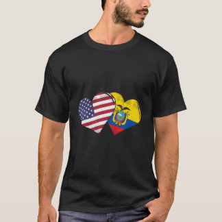 Vintage Ecuador - American Flag Heart For Ecuadori T-Shirt