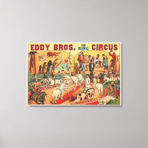Vintage Eddy Brothers Circus Poster Canvas Print