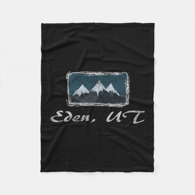 Vintage Eden Utah Winter Skiing Fun  Fleece Blanket (Front)