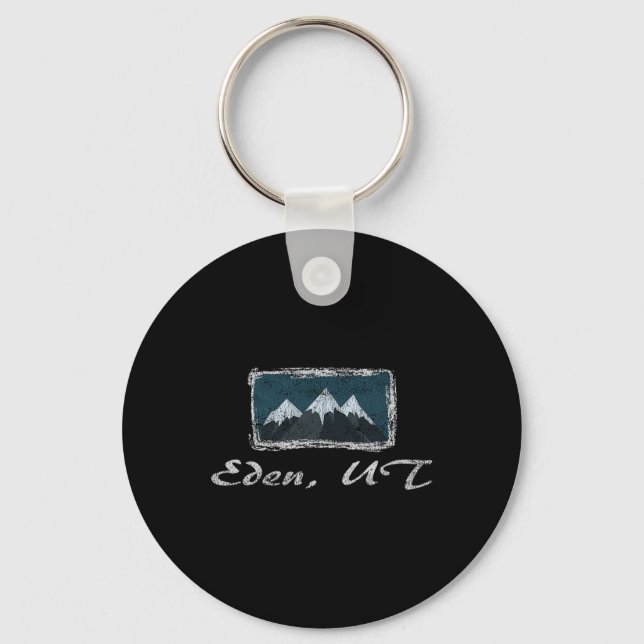 Vintage Eden Utah Winter Skiing Fun  Key Ring (Front)