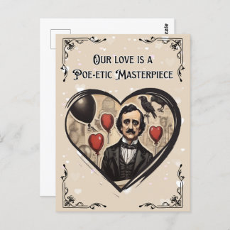 Vintage Edgar Allan Poe Valentine's Day Postcard