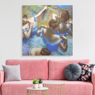 Vintage Edgar Degas Blue Dancers Ballet Art Canvas Print