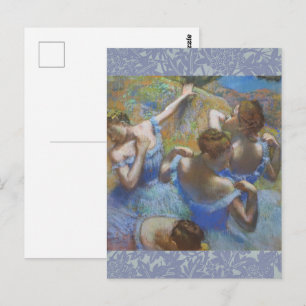 Vintage Edgar Degas Blue Dancers Ballet Art Postcard