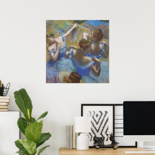 Vintage Edgar Degas Blue Dancers Ballet Art Poster