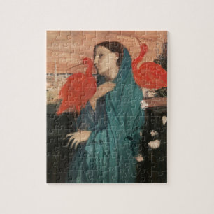 Vintage Edgar Degas Young Woman with Ibis Art Jigsaw Puzzle