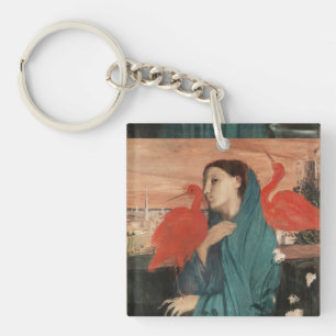 Vintage Edgar Degas Young Woman with Ibis Art Key Ring