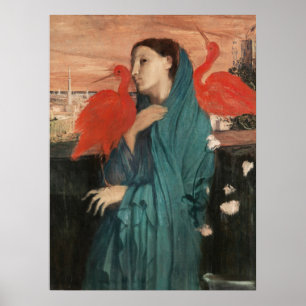 Vintage Edgar Degas Young Woman with Ibis Art Poster