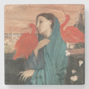 Vintage Edgar Degas Young Woman with Ibis Art Stone Coaster