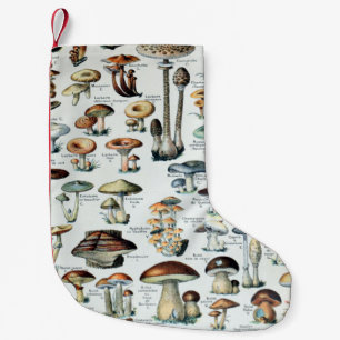Vintage Edible Mushroom Chart Small Christmas Stocking