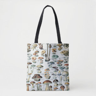 Vintage Edible Mushroom Chart Tote Bag