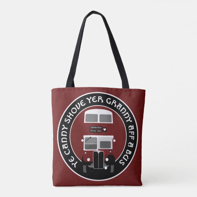 Vintage Edinburgh Double-decker bus tote bag (Back)