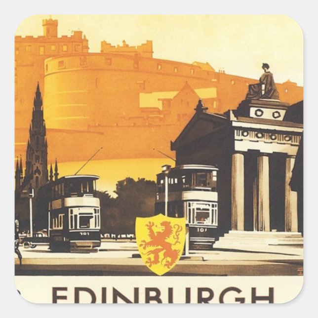 Vintage Edinburgh LNER Square Sticker (Front)