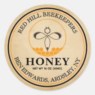 vintage Editable Honey Jar Bee Label
