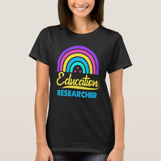 Vintage Education Researcher Rainbow Educational R T-Shirt (Front)