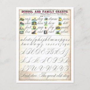 Vintage Educational Chart for Sight Words Postcard