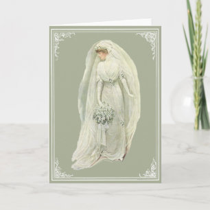 Vintage Edwardian Bride Greeting Card