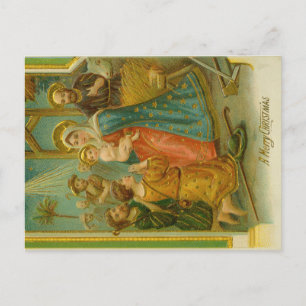 Vintage Edwardian Era Nativity Christmas Card
