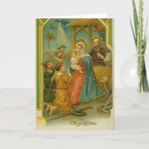 Vintage Edwardian Era Nativity Christmas Card