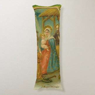 Vintage Edwardian Era Nativity Christmas Card Body Cushion