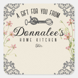 Vintage egg beater bakery baking gift tag label