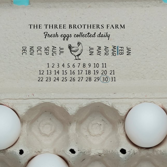Vintage Egg Laid Date Business Farm Rubber Stamp (Creator Uploaded)