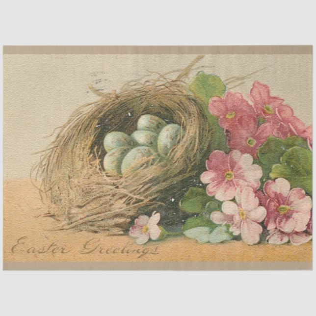 Vintage Eggs Easter Holiday Tissue Paper (Front)