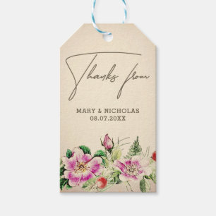 Vintage Eglantine Wedding Thank You Gift Tag