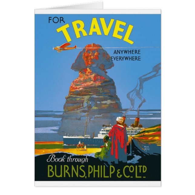 Vintage Egypt Air Travel Advertisement (Front)