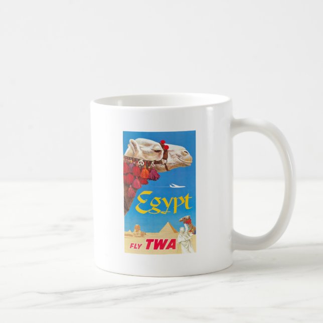 Vintage Egypt Air Travel Advertisement Coffee Mug (Right)
