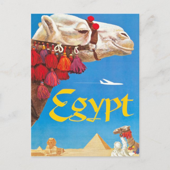 Vintage Egypt Air Travel Advertisement Postcard (Front)