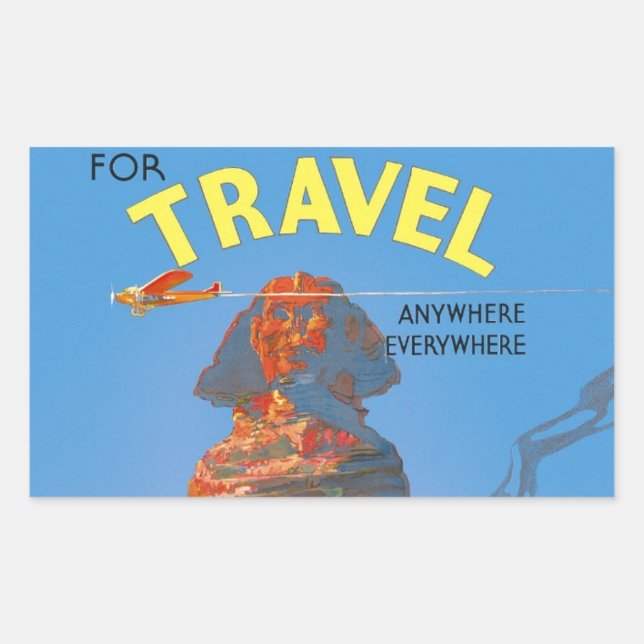 Vintage Egypt Air Travel Advertisement Rectangular Sticker (Front)