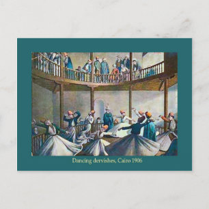 Vintage Egypt, Cairo, Dancing dervishes, 1906 Postcard