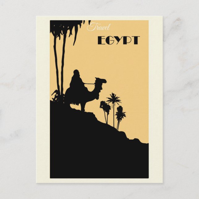 Vintage Egypt Camel Desert Travel Postcard (Front)