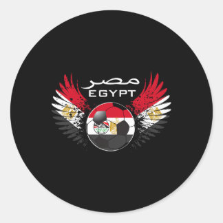 Vintage Egypt Football Fans Jersey Classic Round Sticker