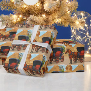 Vintage Egypt Horse Carriage Art Print – Retro  Wrapping Paper