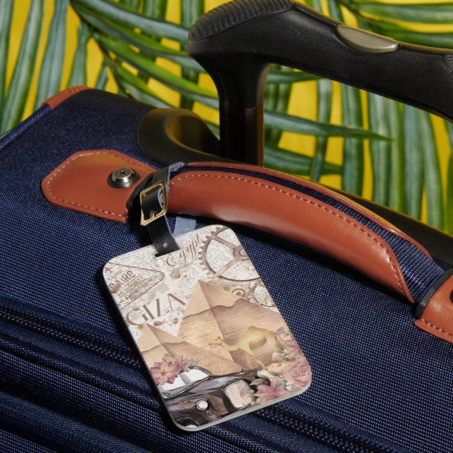 Vintage Egypt Luggage Tag (Front Insitu 1)