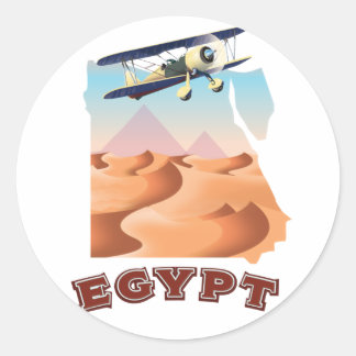 Vintage Egypt Map travel poster Classic Round Sticker