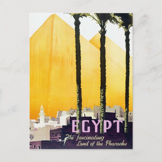Vintage Egypt Pyramids Travel Postcard (Front)