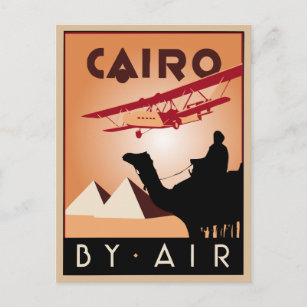 Vintage Egypt travel art deco Postcard