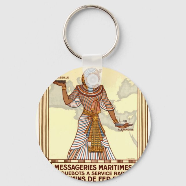 Vintage Egypt Travel Key Ring (Front)