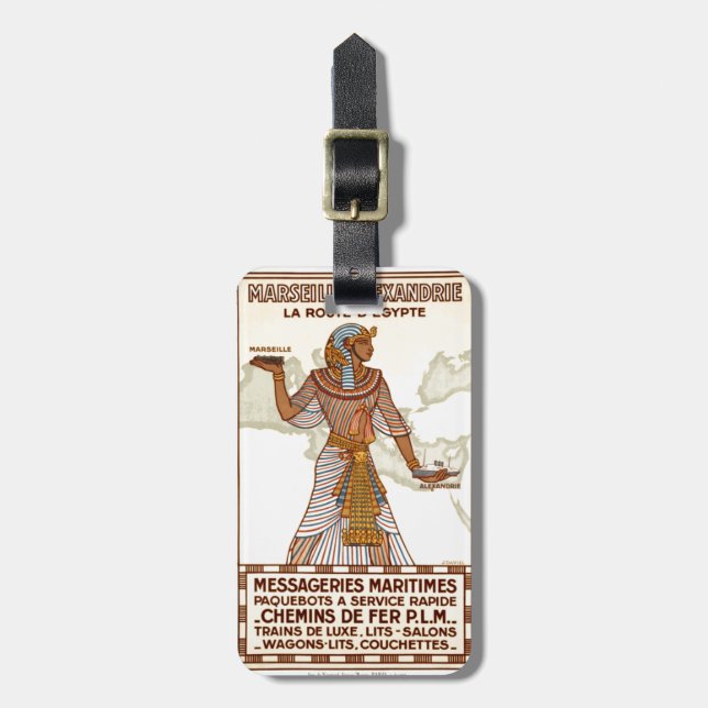 Vintage Egypt Travel Luggage Tag (Front Vertical)