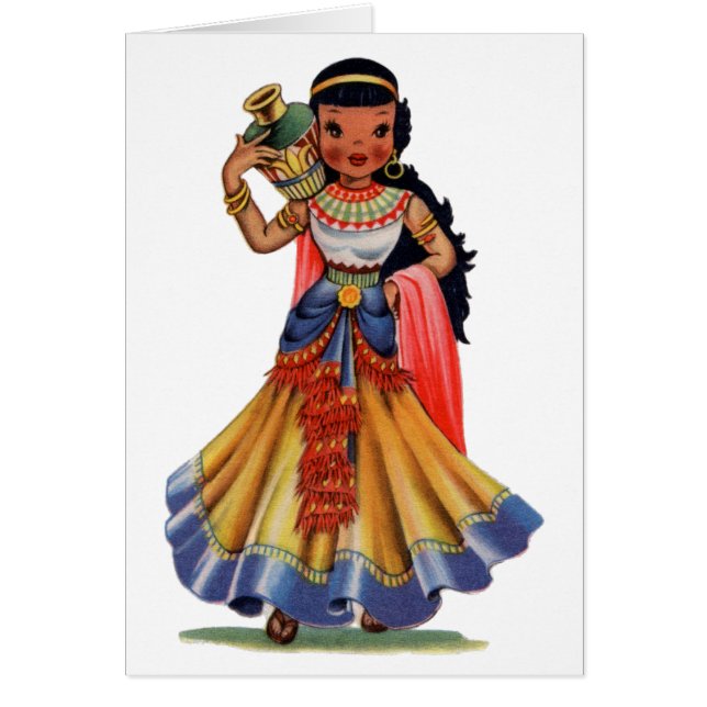 Vintage Egyptian girl in traditional dress (Front)